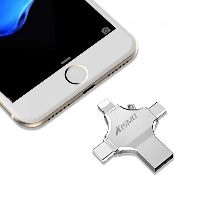 

Kismo 4 in 1 USB Flash Drive Memory Stick Type-C OTG Pen Drive For S8 S9 Note 8 P20 Mate10 P10 Mi8 LG G6 V30 Oneplus 5 6