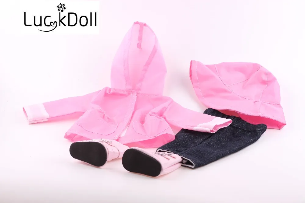 LUCKDOLL костюм дождя из шести предметов для 18 дюймовых американских кукол