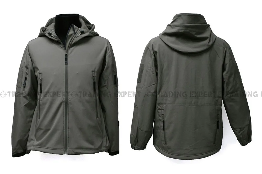 GRAY TAD Мужская водонепроницаемая ветровка на молнии(Multicam TAN GRAY BK ACU OD) CL-05 зимняя куртка - Цвет: GRAY