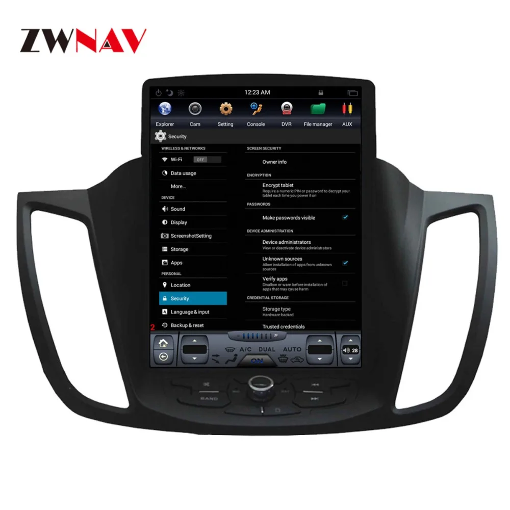 ZWNVA Tesla стиль экран новейший Android 6,0 64+ 2 Гб автомобильный dvd-плеер gps навигация Радио экран для Ford Kuga 2013