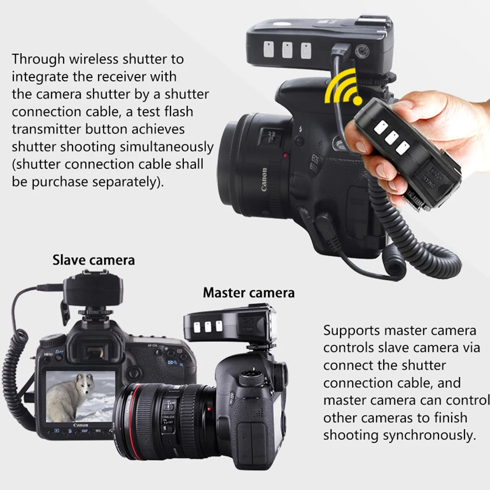 Pixel King Pro 2x трансивера + 1 X передатчик набор для цифровых зеркальных камер Canon 1100D 5D3