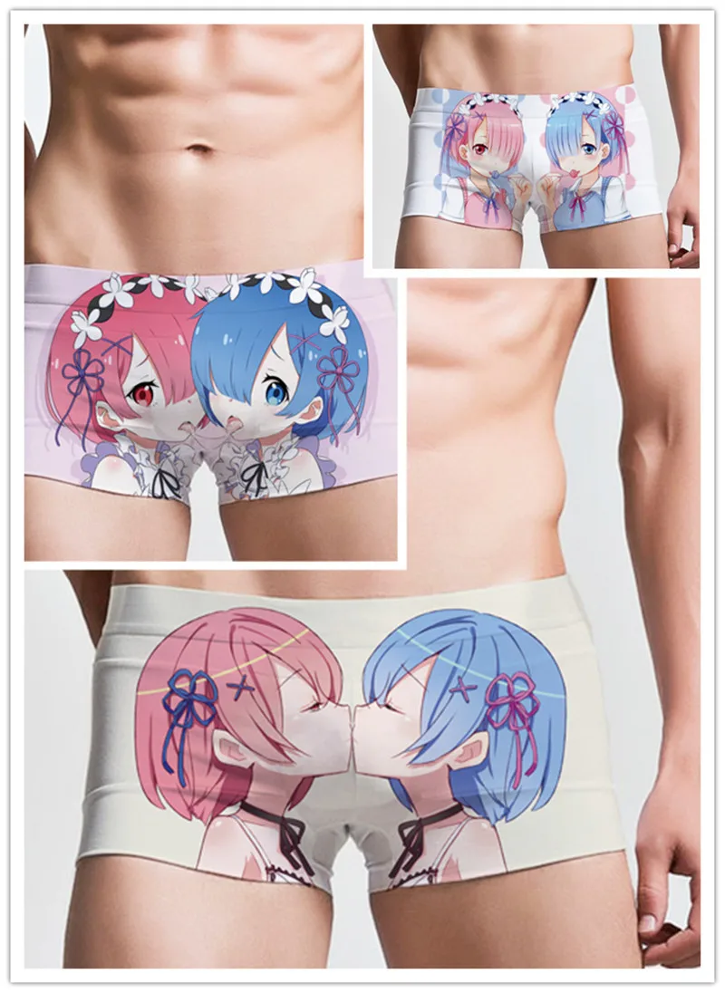 Re zero Кара hajimeru isekai seikatsu Ram Rem белье с картинками аниме мужские трусы|mens underpants|underwear