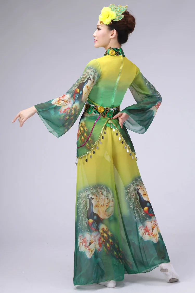 Новинка 2017 Женская Китайская традиционная Танцевальный костюм Элегантный