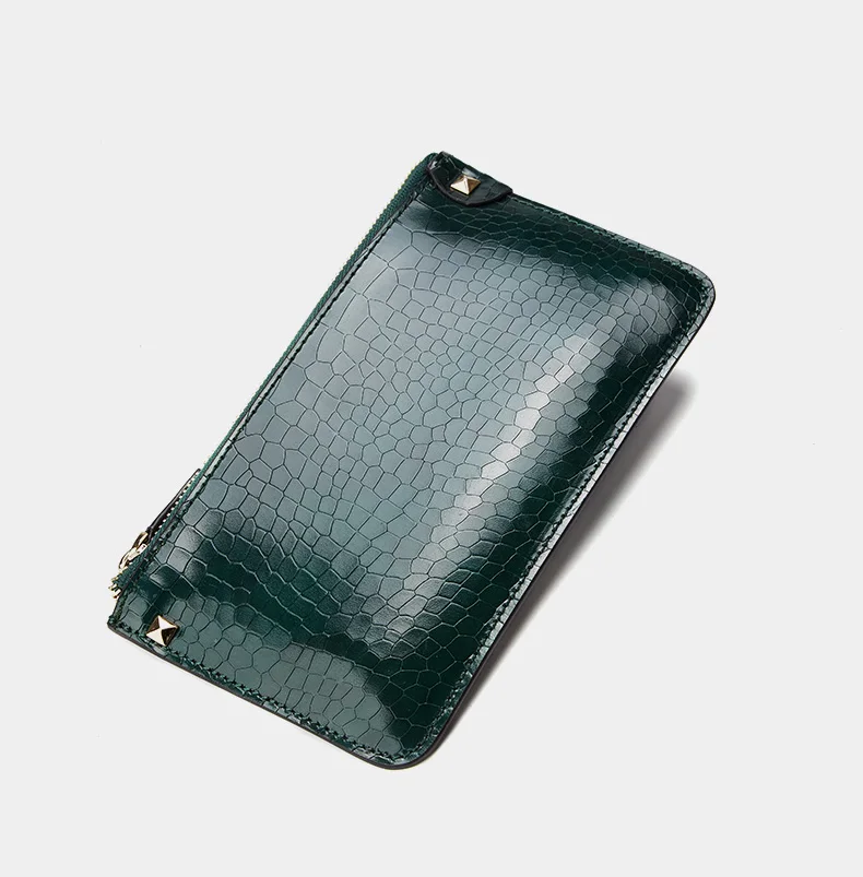 QW5110 green QIWANG браслет для женщин длинный клатч кошелек большой емкости кошельки женский кошелек леди кошельки телефон карманный держатель для карт Carteras - Цвет: QW5110 green
