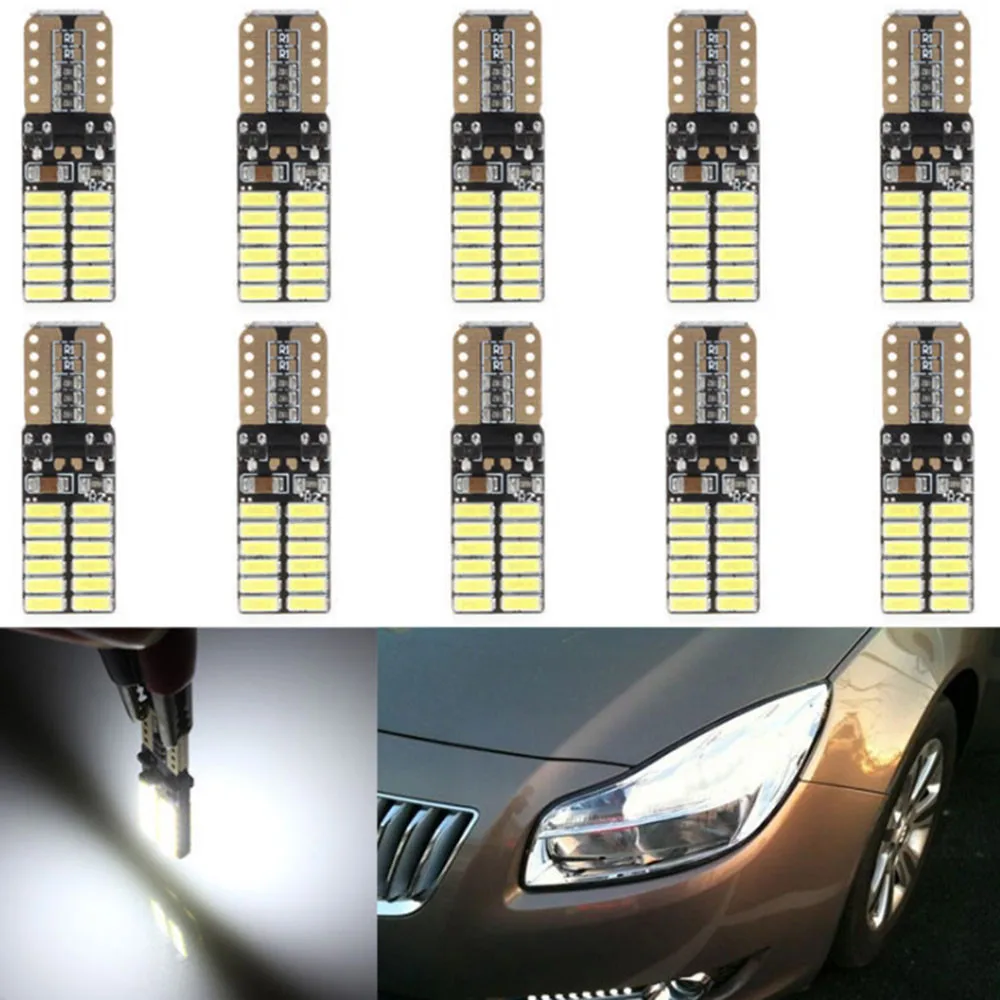 10x12V 24V Canbus T10 Светодиодные лампы без полярности с 4014SMD 24 LED s светильник 194 16