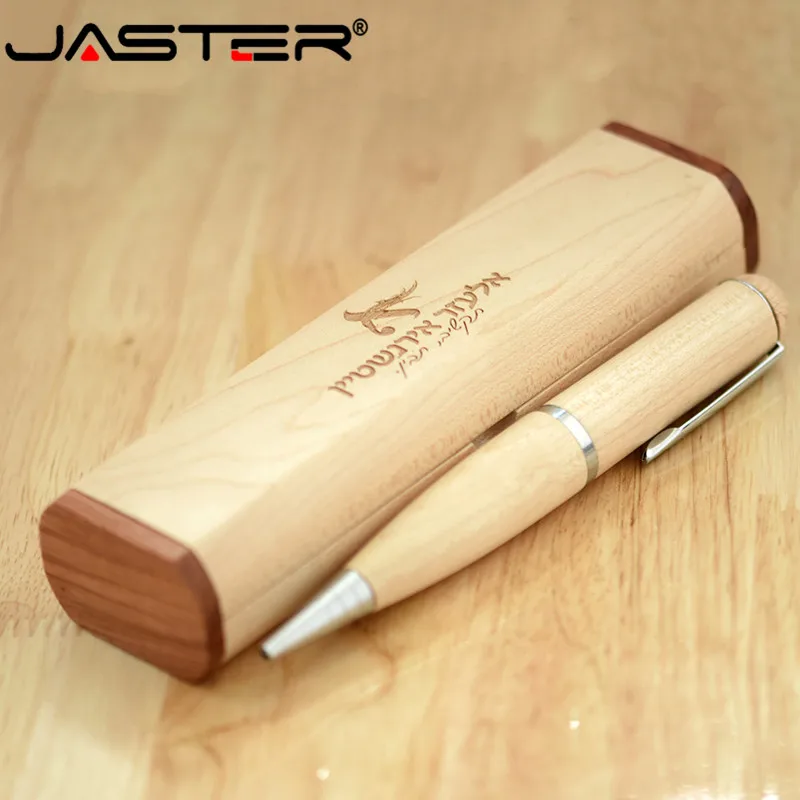 JASTER Горячая USB creativo деревянная ручка usb+ коробка USB 2,0 Внешний накопитель для хранения большого пальца 4 ГБ 8 ГБ 16 ГБ 32 ГБ 64 ГБ