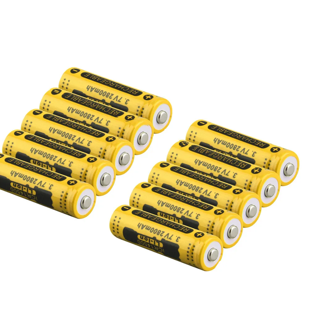 6 шт. перезаряжаемая литиевая батарея 14500 цилиндрическая 3 7 V 2800mAh 18650