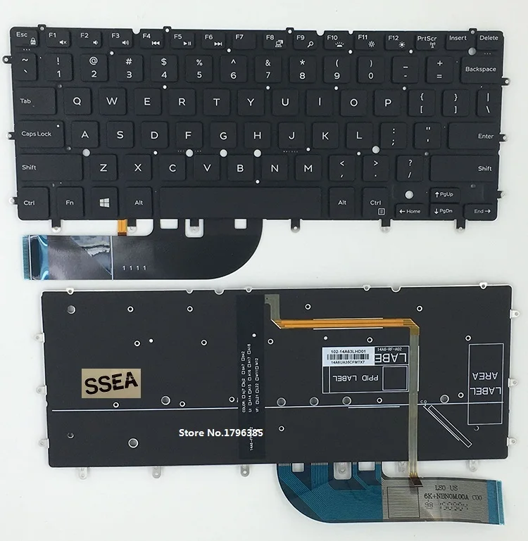 Клавиатура с подсветкой SSEA New US для Dell Inspiron 13 7000 7347 7348 7352 7359 клавиатура ноутбука на