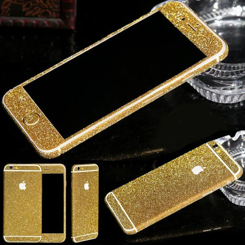 Bling Стикер Чехол Для Apple iPhone 6 s Plus Всего Тела телефон Оболочки Наклейку Кожи Блеск