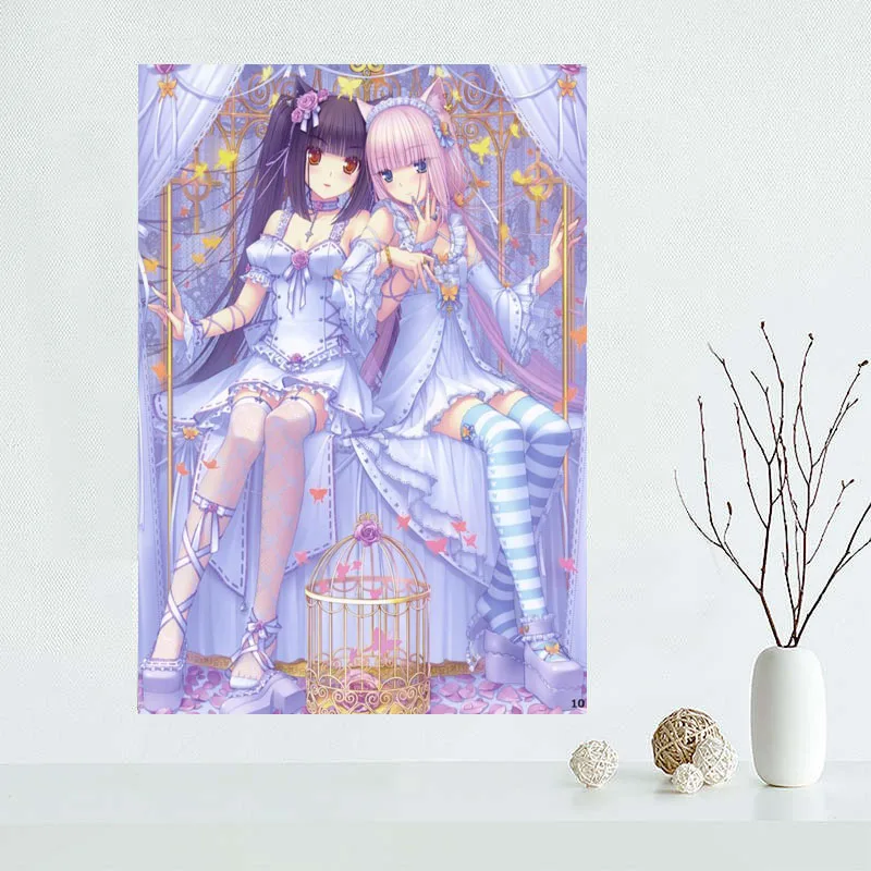 

2018 New arrival Custom NEKOPARA Canvas Painting Poster Home Decor Cloth Fabric Wall Art Poster for Living Room