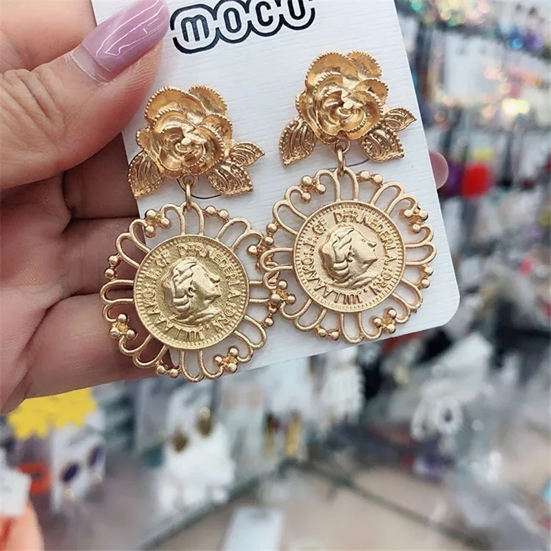 Популярные корейские мотаться Мода цветок серьги для Для женщин золото Цвет