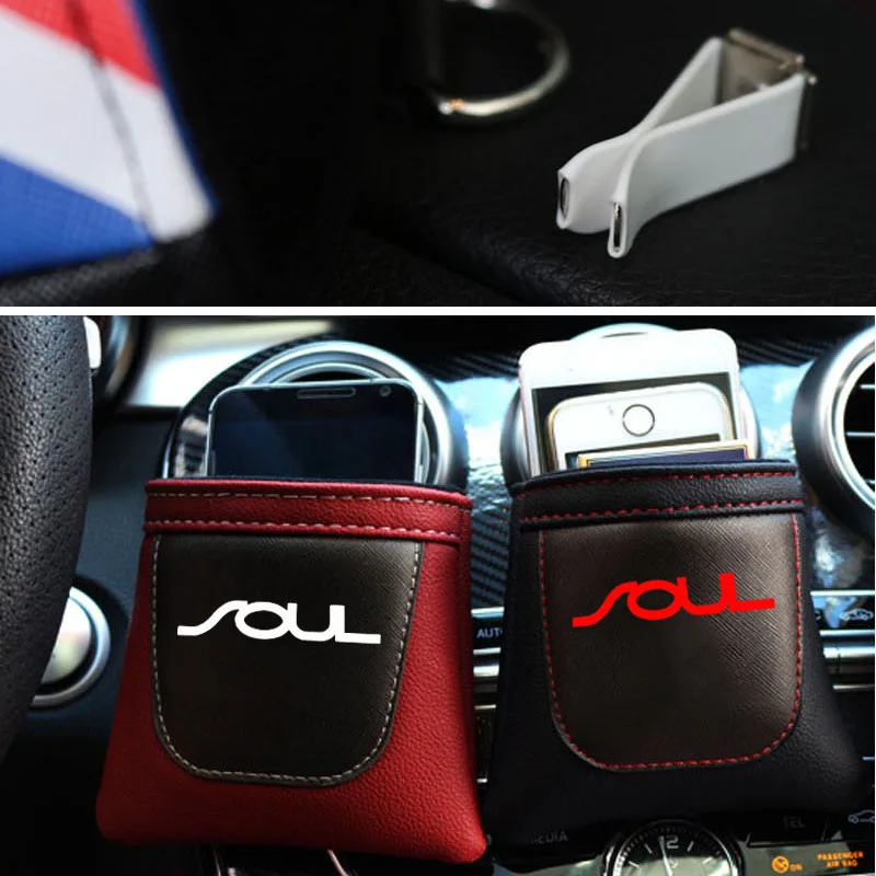 

PU Leather Car Air Vent Stow Tidy Storage For Kia Soul