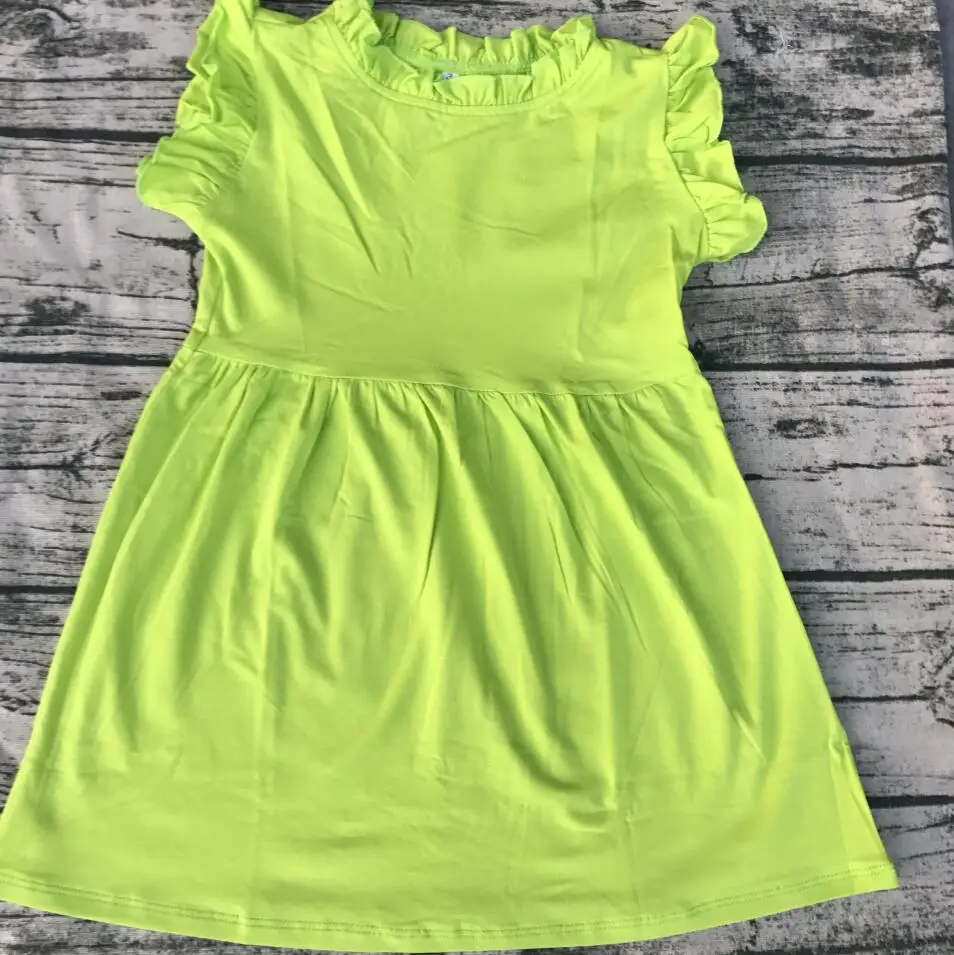 color story girls t shirt Casual wear little princess beautiful outfits for baby kids Pompom Flutter ruffle Sleeveless Dress | Детская