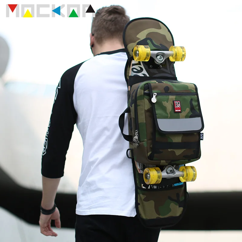 Man Use Skateboard Shoulder Bag Camouflage Personality Fashion Dead Fly Bag for Small Fish Plate Double Rocker Bicyboard