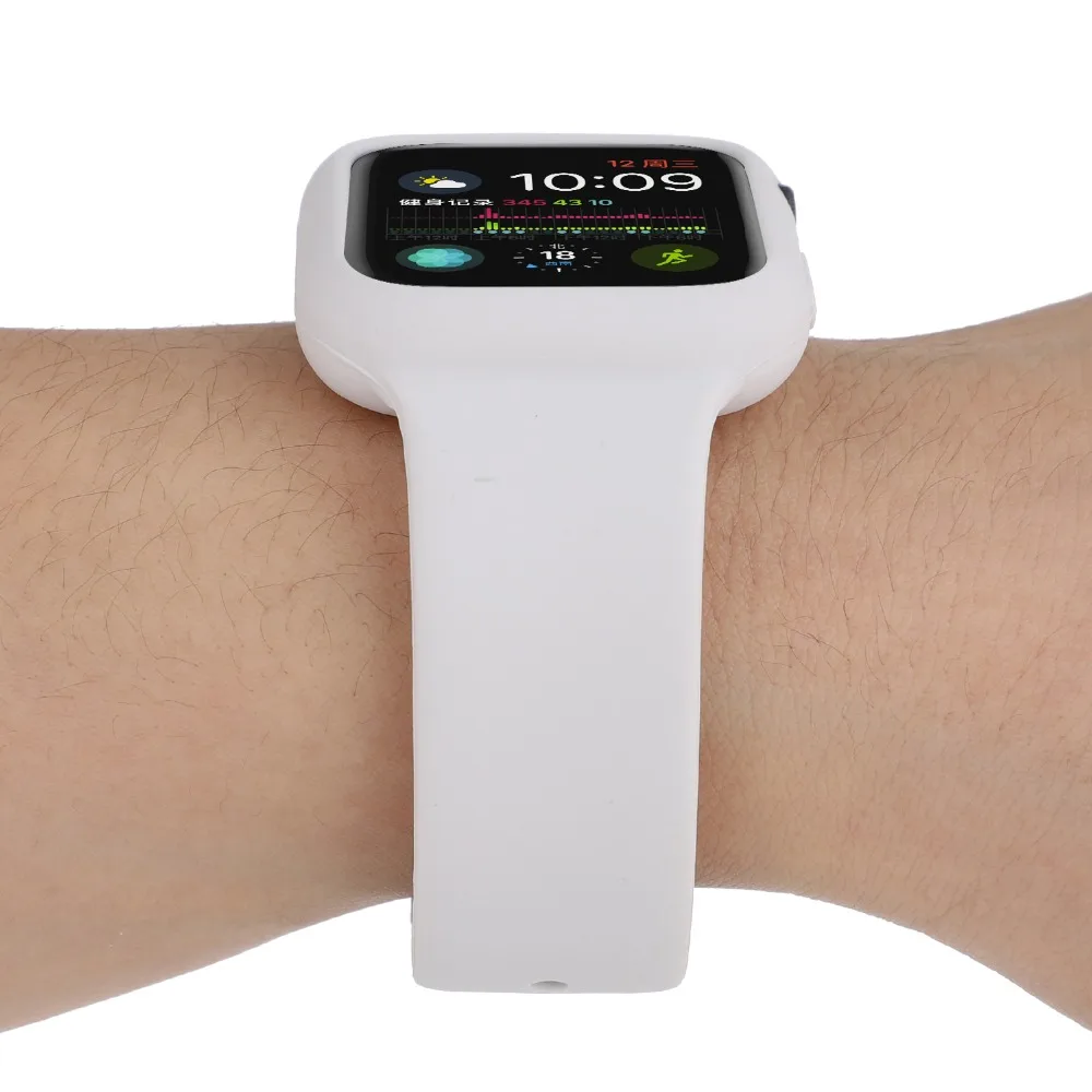 Силиконовый ремешок для apple watch, чехол, серия 4, 3, 2, 1, спортивный браслет, ударопрочный чехол для IWatch 38 мм, 40, 42 мм, 44 мм