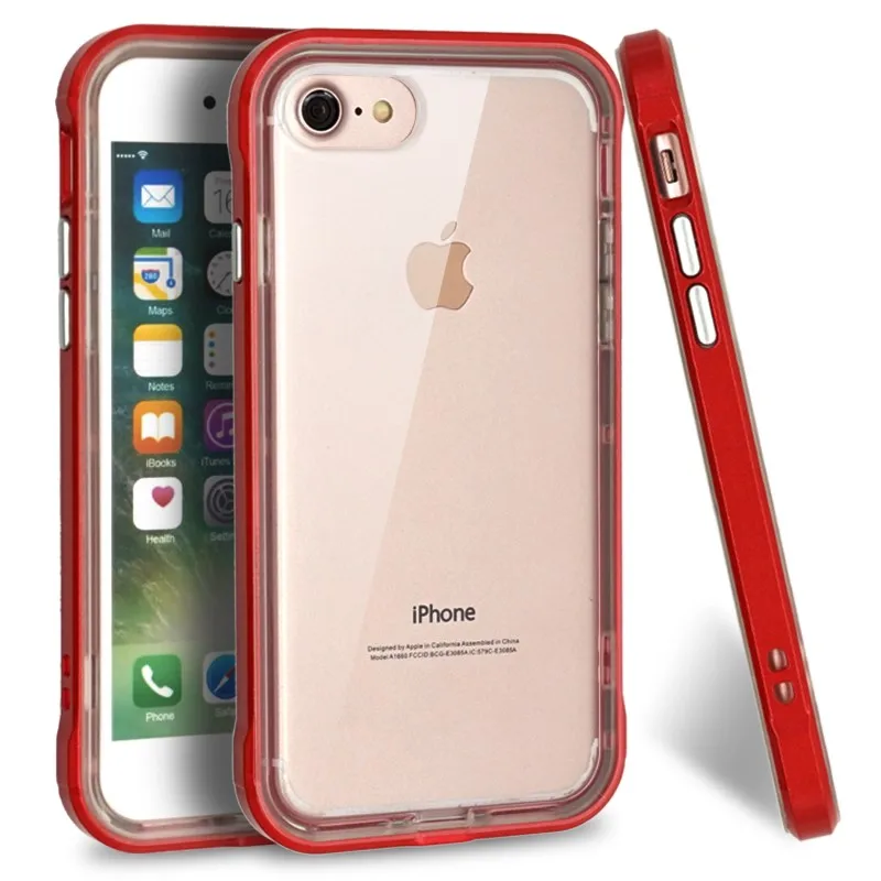 Red Case Cover Чехол Portefeuille для iPhone 7 plus, противоударный, PC, TPU, защитный, ударопрочный, роскошный, золотой, чехол для телефона 7 plus, Coque, аксессуары - Цвет: Red Case Cover