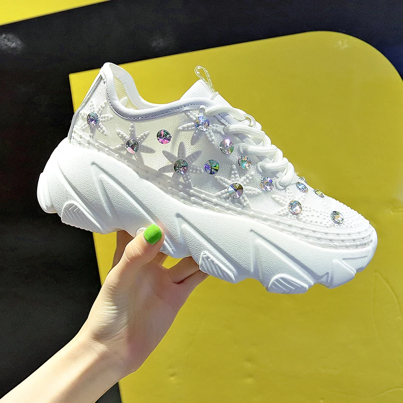 Уличные дышащие желтые кроссовки из сетчатого материала Женская Удобная обувь