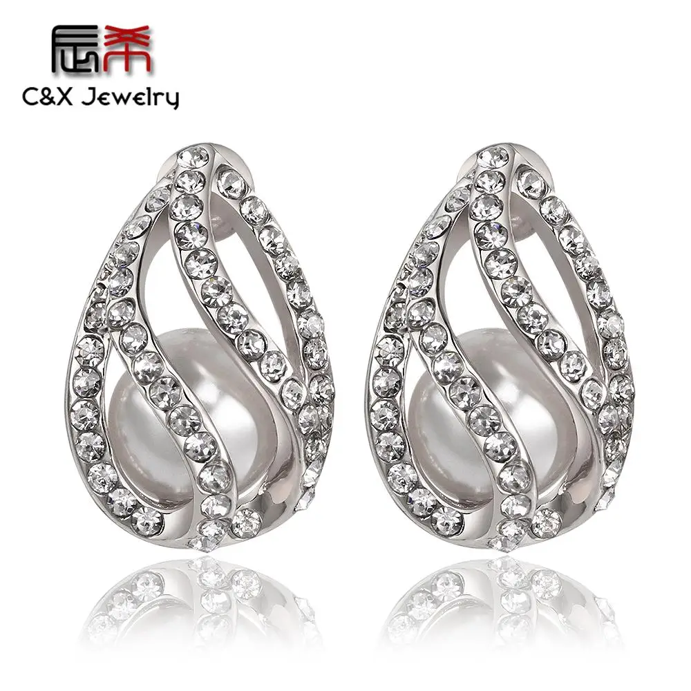 Water drop shape 18K gold plated Pearl Earrings|jewelry cosmetic|jewelry bambooearrings india |