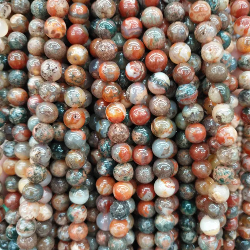 4-8mm Round Smooth Red Indian Agates Beads For Jewelry Making Bracelets Women Gift 15'' Needlework DIY Trinket | Украшения и
