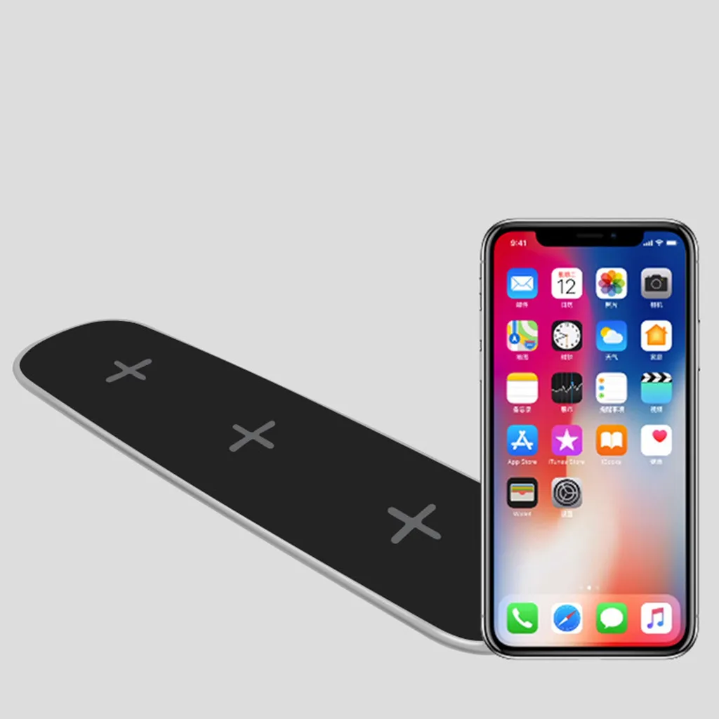 Ouhaobin 3 в 1 Airpower Беспроводное зарядное устройство Pad Qi Держатель для Airpods 2th Apple Watch