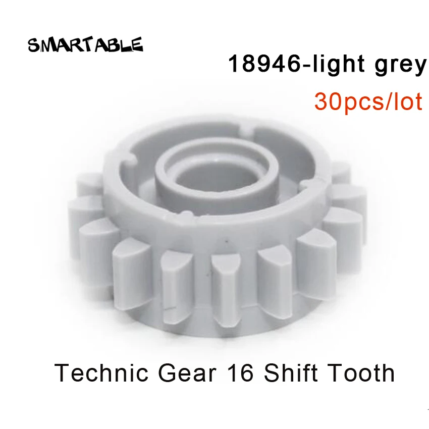 18946-lightgrey-30pc Smartable Technic Шестерни части строительный блок игрушки набор MOC модель для детей Совместимые все бренды 32498/62821/76244/87407/94925 - Цвет: 18946-lightgrey-30pc
