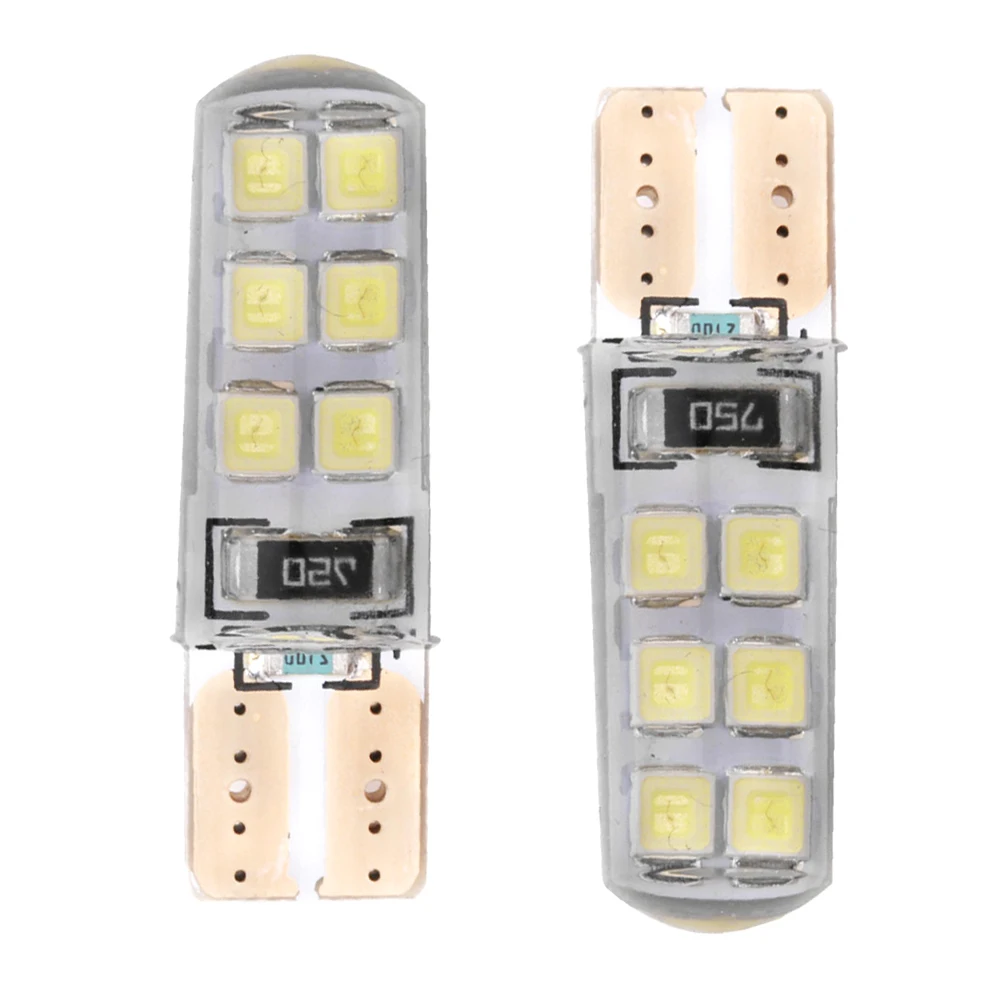 1 шт. T10 12smd 2835 SMD Автомобильный светодиодный светильник DC 12V W5W 12 светодиодный лампы синий зеленый красный розовый белый желтый