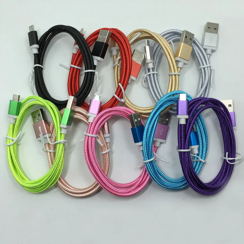 Нейлоновый зарядный кабель Micro USB шнур для зарядки и синхронизации данных