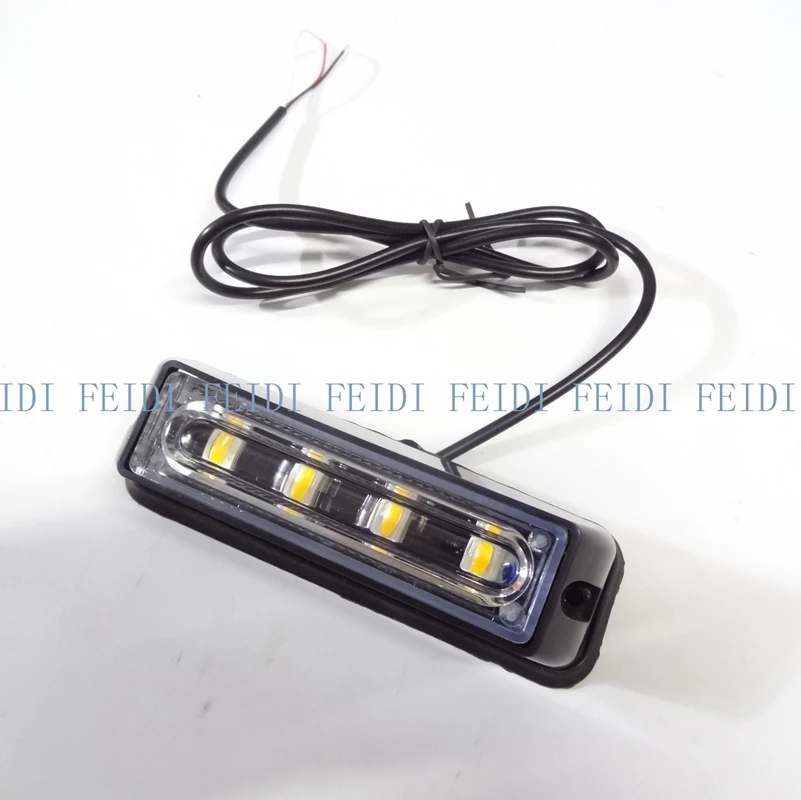 08006 Lightning 12 В Универсальный 1x4led автомобилей Янтарный аварийного флэш Strobe Лампочки