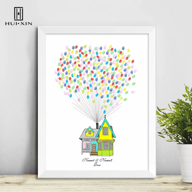 Свежий Дом любви отпечаток пальца DIY Подпись Гостевая книга бесплатная