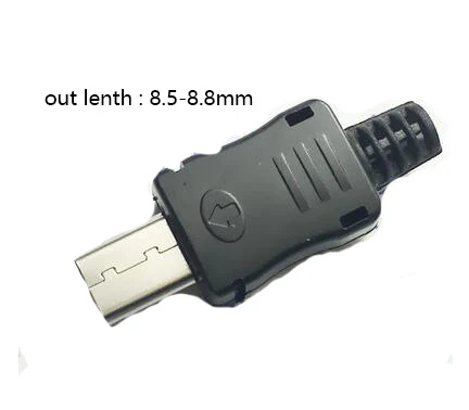 Bayonet long head 10 шт. MICRO USB Мужской 5P Тип сварки разъем адаптер DIY Kit Черный Белый USB штекер 5PIN 5-контактный USB зарядное устройство разъем для зарядки - Цвет: Bayonet long head