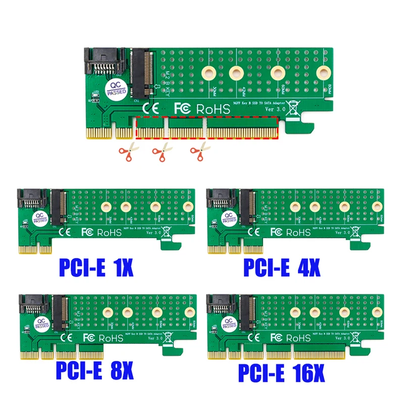 Карта адаптера M.2 NGFF SSD на PCI Express 3 0 интерфейс BKey поддержка PCIE 2230 2242 2260