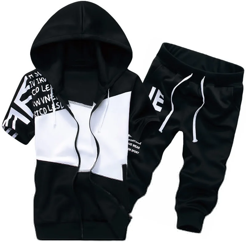 2 шт.! Мужской модный костюм летний комплект (футболка и шорты) повседневная