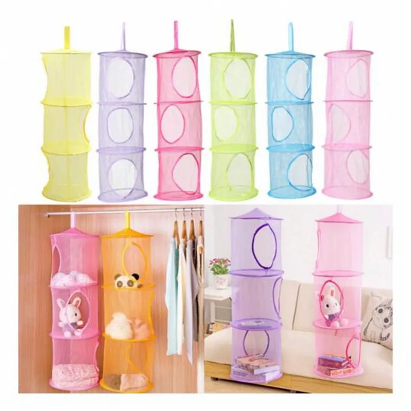 Hanging Storage Bag Bra Socks Windproof Folding Multi-Layer Drying Rack Mesh Balcony Clothes Net | Дом и сад