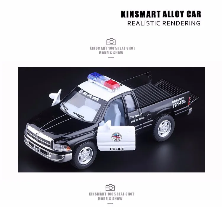 Высокая имитация KiNSMART 1:44 DODGE ram 1500 полицейский сплав Изысканная модель автомобиля для детей лучшие подарки коллекция игрушек