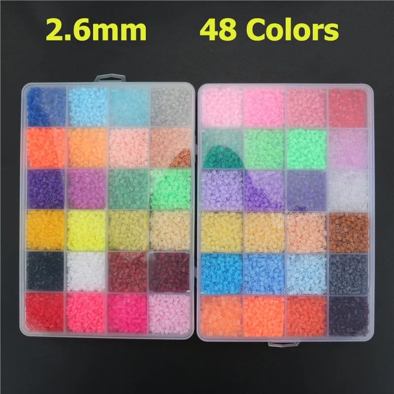 48 colors Only Beads 2,6 мм набор шариков Хама DIY Perler бисер инструменты для головоломок Pegboards набор шариков Хама Perler детские игрушки подарок - Цвет: 48 colors Only Beads