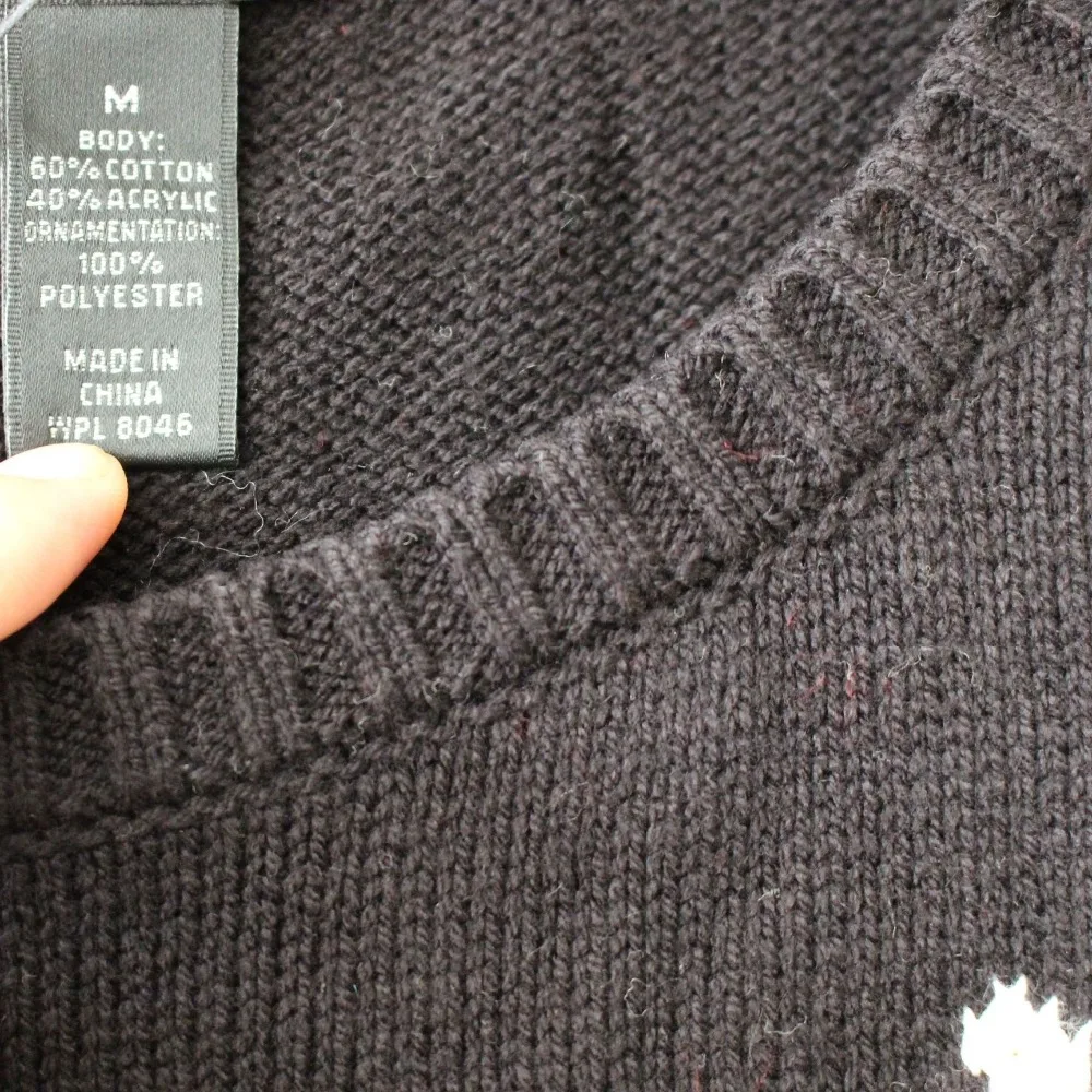 Женский вязаный пуловер с оленями и блестками черный джемпер на осень зиму C89594 |