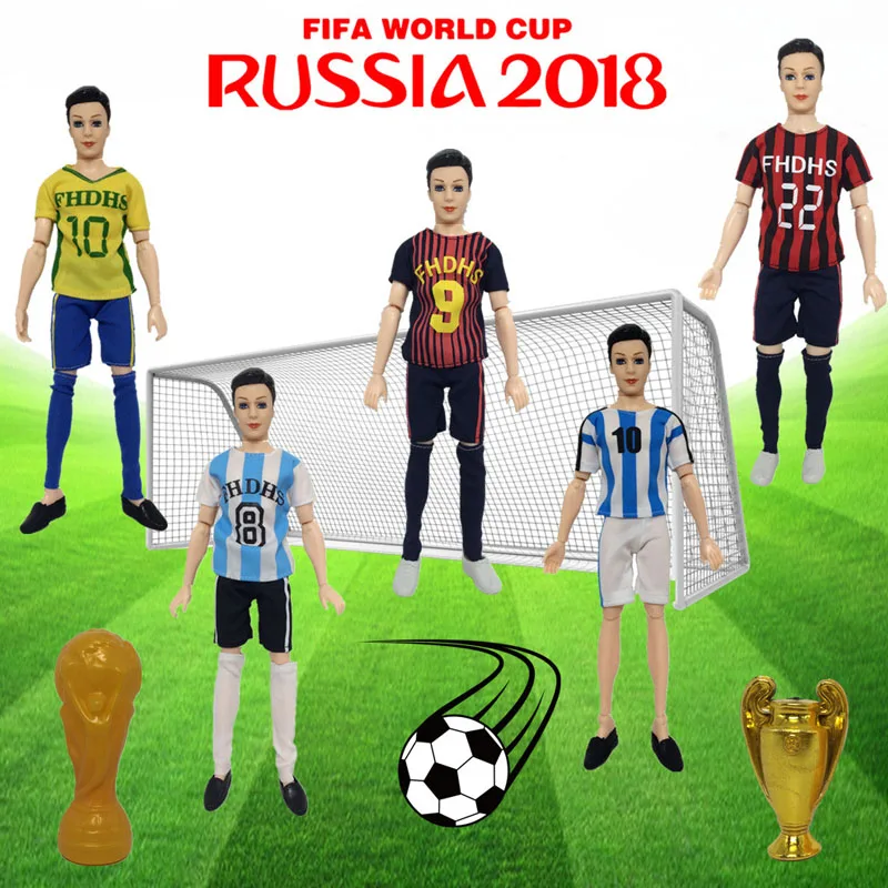 Модная футбольная чашка футбольный игрок любовник спортивная одежда для Барби женская футболка и юбка шорты и носки кукла 1/6 аксессуары