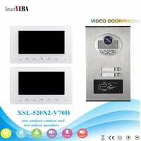 smartyiba 7 inch color monitor wired video door phone doorbell entry intercom monitor system with rfid access doorbell camera