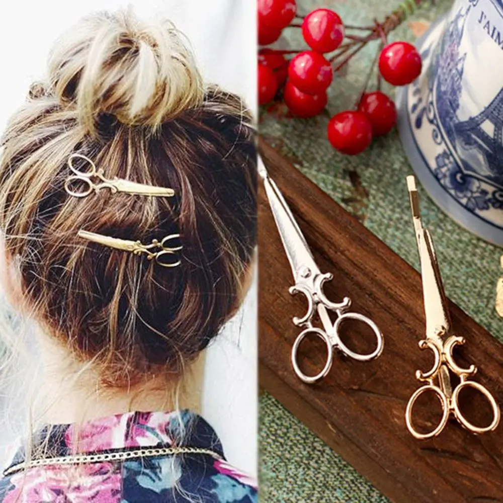 

Creative Scissors Shape Hairpin Hairclip Women Lady Girls Hair Clip Delicate Hair Pin Hair Barrette Hair Styling Accessories