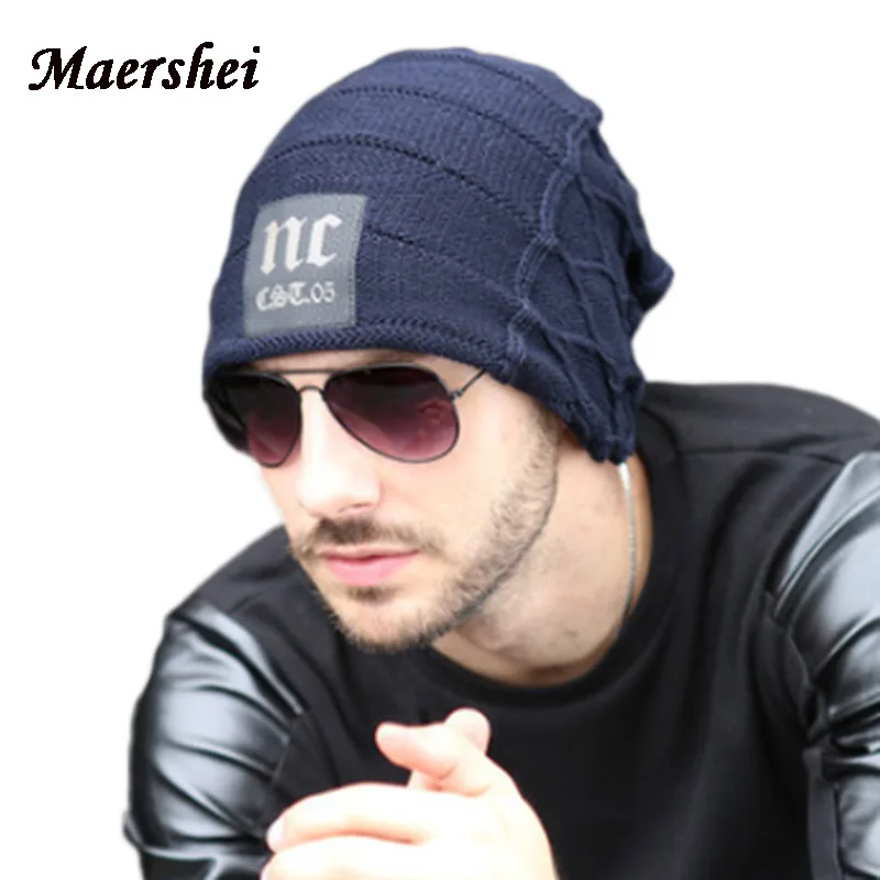 

Мужская зимняя шапка MAERSHEI толстые теплые облегающие шапки вязаная шапка черная хлопковая вязаная шапка