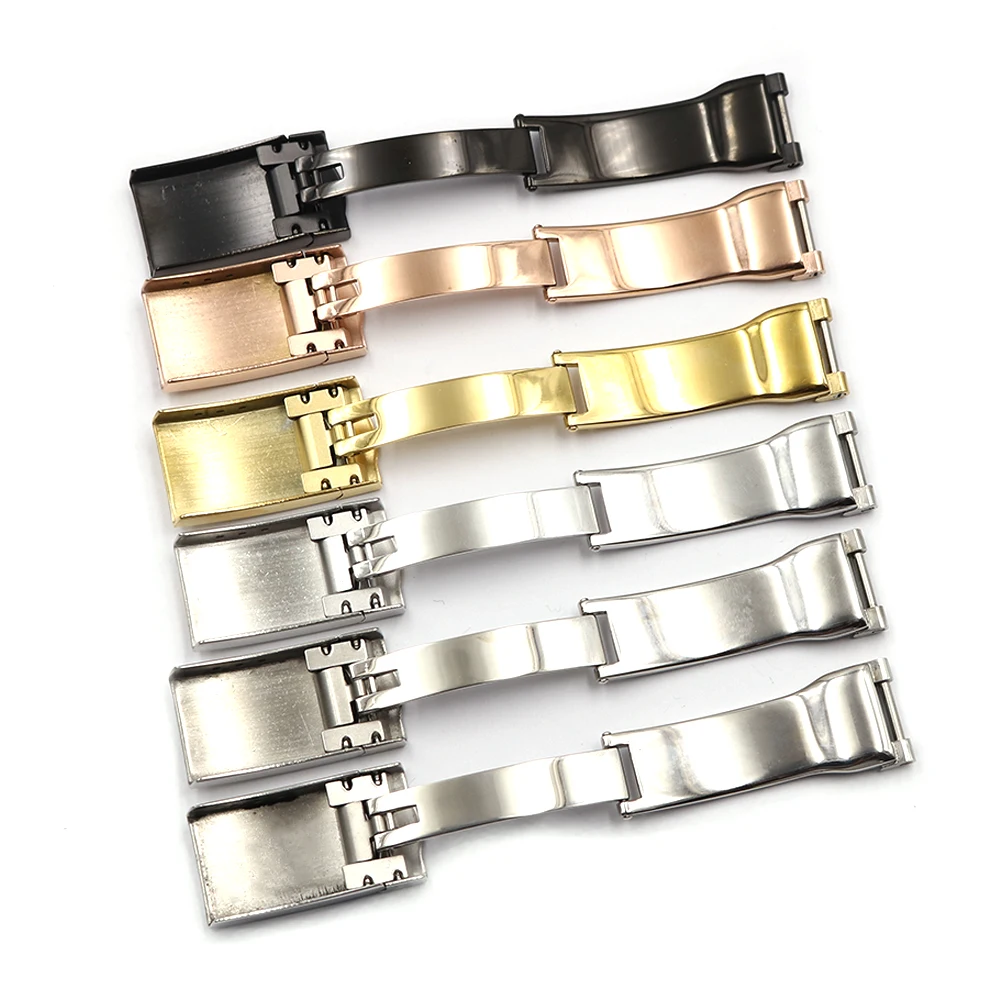 CARLYWET Wholesale 16 x 9mm Stainless Steel Replacement Watch Buckle Clasp For GMT Submariner Bracelet Rubber Leather Band