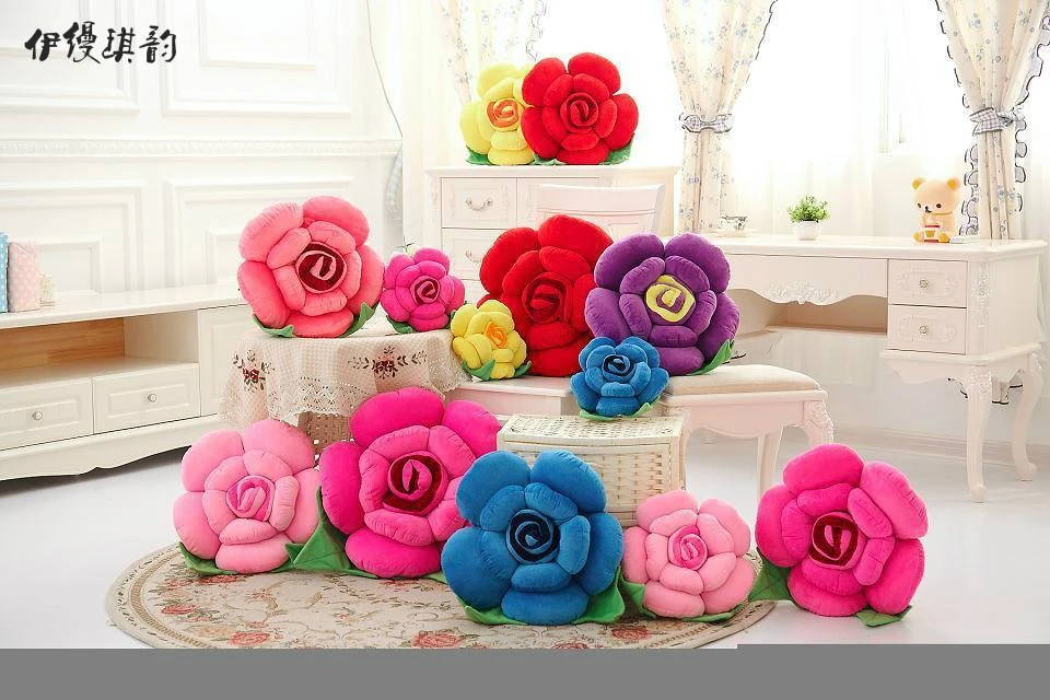 Подушка плюшевая в виде Розы 23-40 см | Дом и сад