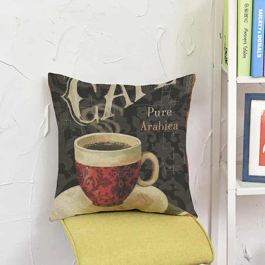 Скандинавский Ретро стиль кофейня постер дизайн диван подушка буквы кофейная