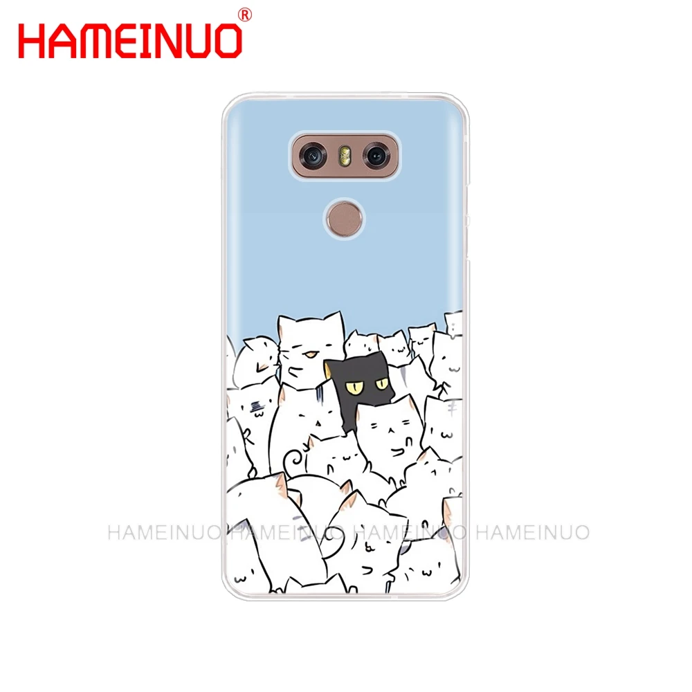 HAMEINUO Милый Забавный чехол с кошками для телефона LG G7 Q6 G6 MINI G5 K10 K4 K8 X POWER 2 V20 V30 - Цвет: 90243