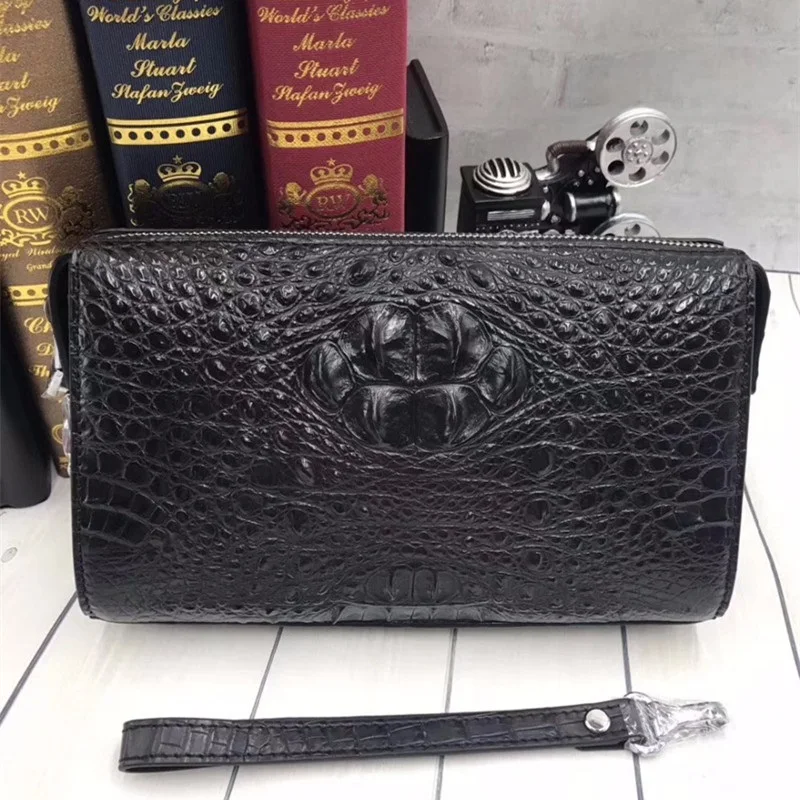 100% натуральная крокодиловая кожа деловой день клатч кошелек для карт аллигатора