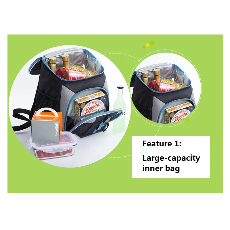 Черная оксфордская большая сумка холодильник термо Ланч бокс для пикника