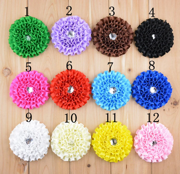 

3.1 inch Satin Ribbon Flower For child Hair Accessories 100pcs 12 Colors U Pick