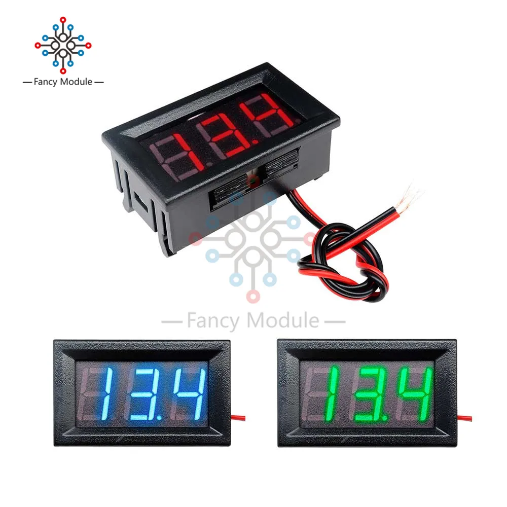 0.56-Inch Mini Digital Voltmeter Ammeter - DC 100V 10A Panel Amp/Volt Voltage Current Meter Tester with Blue and Red Dual LED Display Gauge image 6