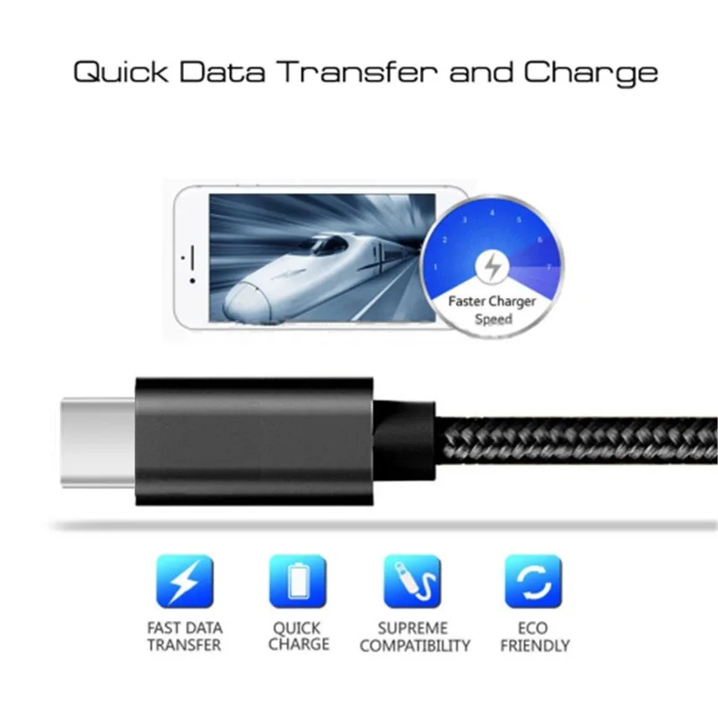 Адаптер зарядного устройства для путешествий с usb кабелем Type C Huawei P20 P30 nova Mate 20/OPPO