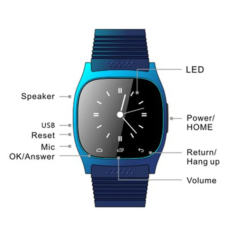Умные часы M26 Bluetooth умные с Alitmeter музыкальный плеер шагомер для Android смарт-телефон